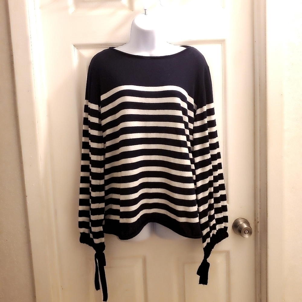 Zara Knit o/s boat neck lightweight l/s sweater